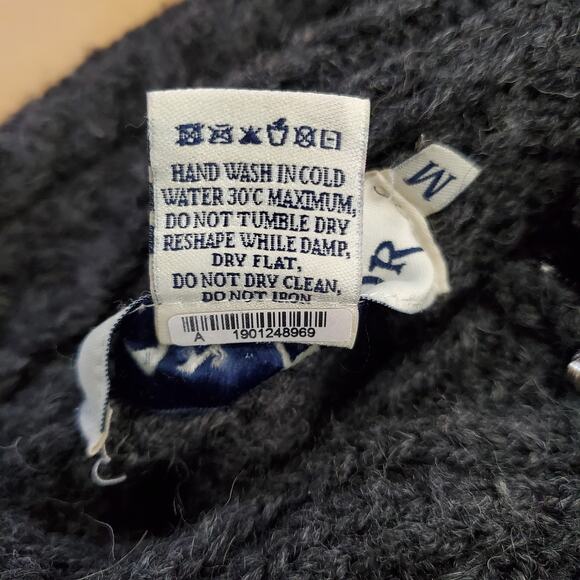 Aran Mor 100% Merino Wool Full Zip Cable Knit Sweater Gray Ireland Size Medium - Picture 11 of 11